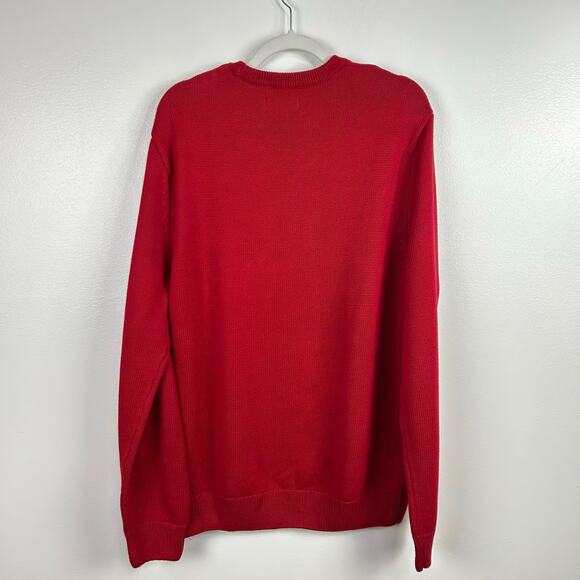 Chaps Red Men’s Crew Neck Pullover Sweater 100% Cotton Size XL - Picture 6 of 6